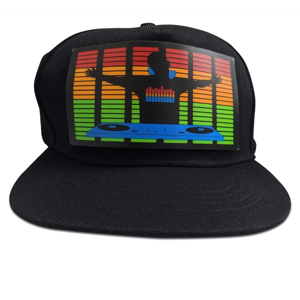 DJ Flashing LED Hats – Sound Activated Baseball Cap with Lights